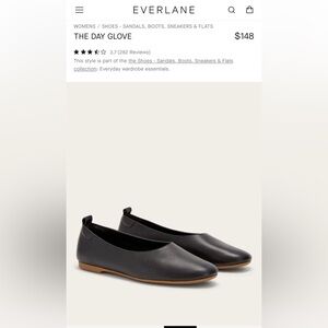 Everlane Italian Leather Day Glove flats, Black, size 9.5 (good for size 9)